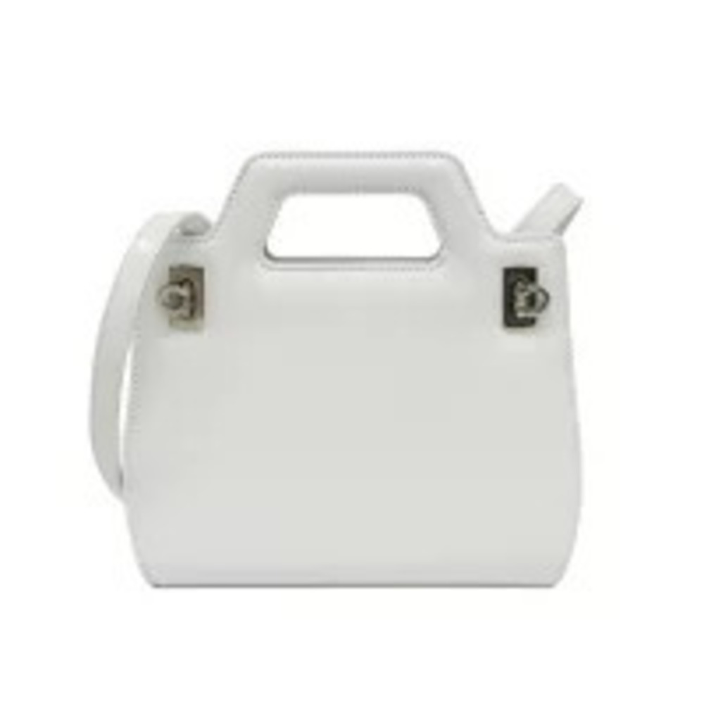 Salvatore Ferragamo Gancini Wanda Leather 2Way Shoulder Bag White